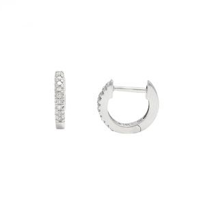 Diamond Mini Hoop Earring (14Kwg)